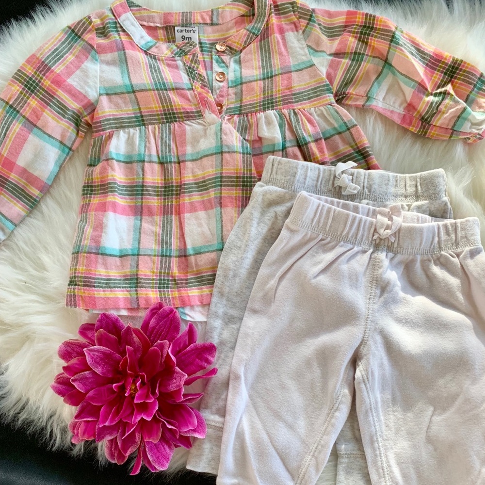 Carters girls flannel and pants